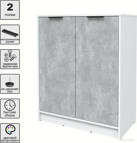 Тумба Интерлиния Концепт КТ-Т84 (бетон/белый платинум)