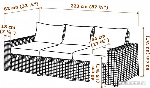 Садовый диван Ikea Соллерон 092.884.84