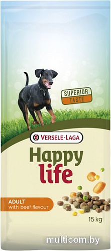 Сухой корм для собак Versele Laga Happy life Adult с говядиной 15 кг