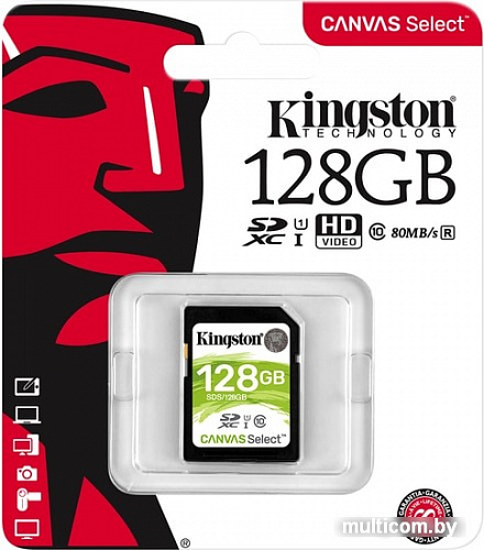 Карта памяти Kingston Canvas Select SDS/128GB SDXC 128GB