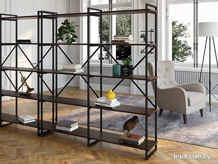 Стеллаж LoftyHome Бервин 160 (серый/черный)