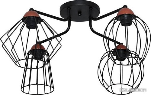 Люстра средней высоты Элетех Конти 141 НПБ 01-4х60-127 Е27 1005405027 (черный муар/медь)