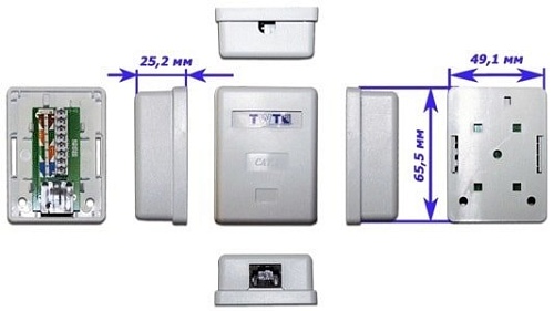 Розетка компьютерная TWT TWT-SM1-45/6-WH