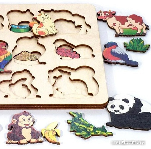 Мозаика/пазл Нескучные игры Кто что ест? 8189