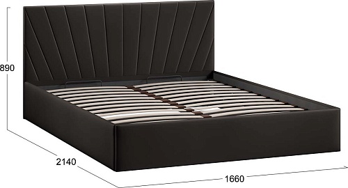 Кровать Трия Эвори Тип 1 с подъемным механизмом 160x200 (велюр Confetti Stone)