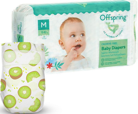 Подгузники Offspring M 6-10 кг Киви (42 шт)