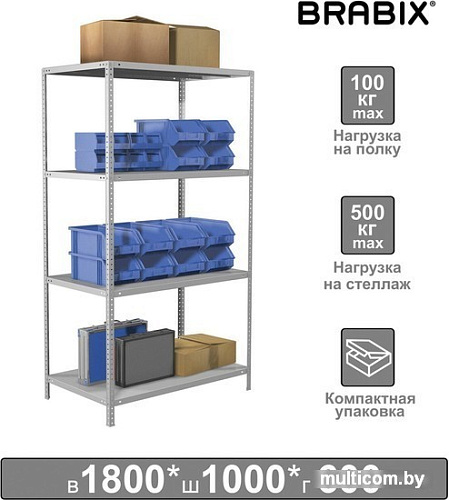 Стеллаж Brabix Ms Kd-185/60-4 291117