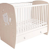 Классическая детская кроватка Polini Kids French 710, Teddy (с ящиком, белый)