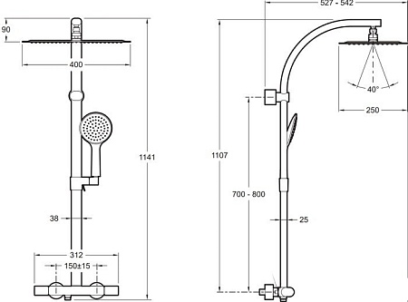 Душевая система Jacob Delafon Talan E20642-CP