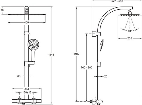 Душевая система Jacob Delafon Talan E20642-CP