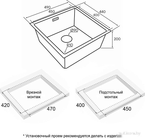 Кухонная мойка Paulmark Lassan 49 UNI LA49-LG (золото/светлое золото)