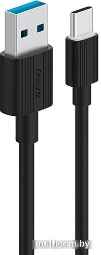 Кабель Celebrat CB-09 Type-C (1 м, черный)