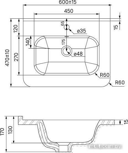 Умывальник IDDIS Optima Home 0106000i28