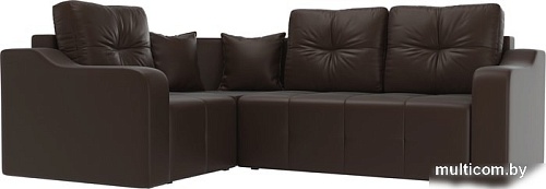 Угловой диван Mebelico Кембридж угловой 108831 (левый, экокожа, коричневый)