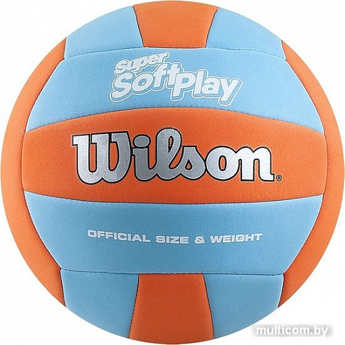 Мяч Wilson Super Soft Play Volleyball (5 размер, оранжевый/голубой)