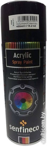 Эмаль Senfineco Acrylic высокотемпературная черный 400мл 4200