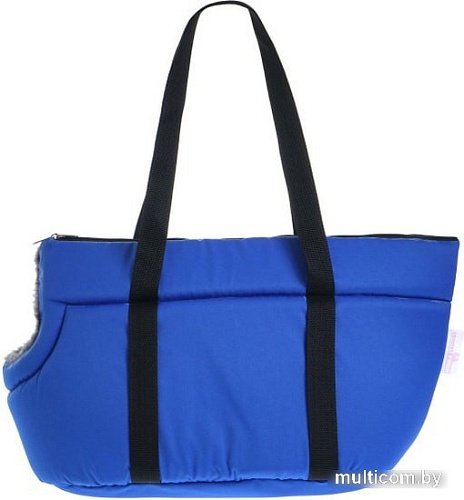 Сумка-переноска Happy Friends №2 (синий, мех серый)