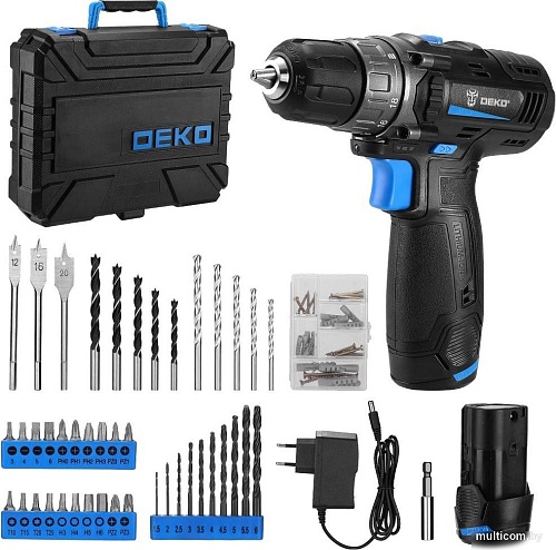 Дрель-шуруповерт Deko DKCD12 083-1113 (с 2-мя АКБ, кейс)