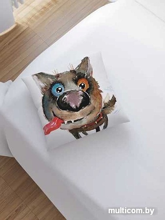 Чехол на подушку JoyArty Дружелюбный пес sl_31462