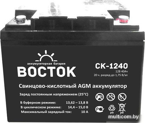 Аккумулятор для ИБП Восток СК-1240 (12В/40 А·ч)