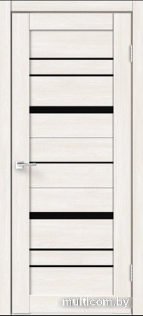 Межкомнатная дверь Velldoris Eco Flex City 2 90x200 (дуб бьянко/стекло лакобель черное)