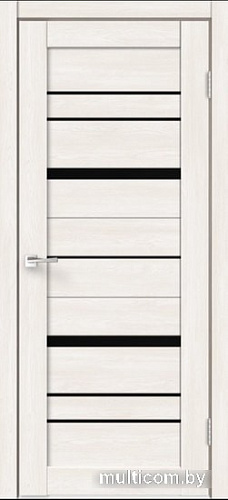 Межкомнатная дверь Velldoris Eco Flex City 2 90x200 (дуб бьянко/стекло лакобель черное)
