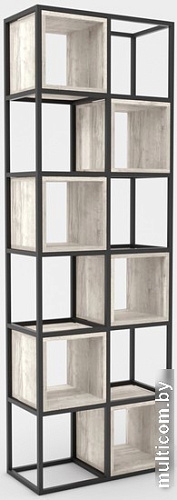 Стеллаж Hype Mebel Грос-2 70x210 (черный/древесина белая)