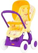 Коляска для кукол Полесье прогулочная 4-х колесная №2 48158 (желтый/фиолетовый)
