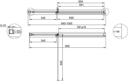 Душевая дверь Cezares URBAN-B-12-100-C-CR