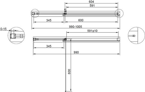 Душевая дверь Cezares URBAN-B-12-100-C-CR