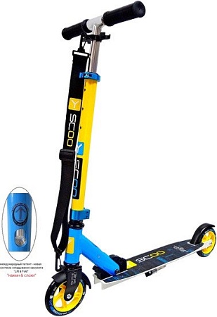 Самокат Y-Scoo Mini City Montreal 125 (желтый/голубой)