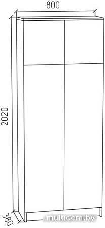 Шкаф распашной МДК ПРШ1 2-х створчатый 2020x800x400 (венге)