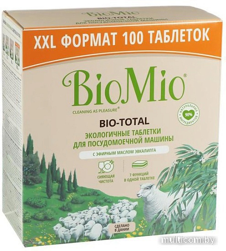 Таблетки для посудомоечной машины BioMio C маслом эвкалипта 100 шт