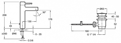 Смеситель Jacob Delafon Cuff E37303-CP