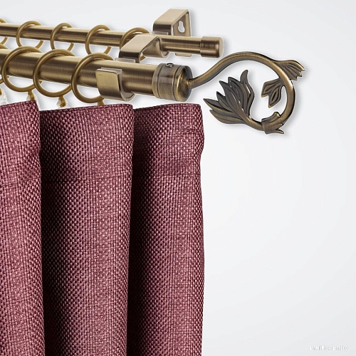 Карниз для штор Sundays Home Лайт Ветка 25мм+16мм двухрядный (антик, 2.4м)