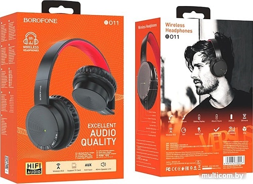 Наушники Borofone BO11 (черный/красный)