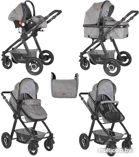 Универсальная коляска Lorelli Alexa 2019 (3 в 1, темно-серый)
