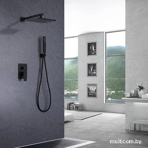 Душевая система Abber Weiss Insel AF8018B (черный матовый)