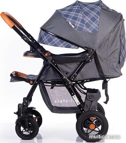 Коляска прогулочная «книга» Babyhit Sense Plus (серый/темно-синий)