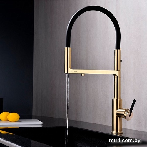 Смеситель Paulmark Tornado TO213402-SBG (светло брашированное золото)