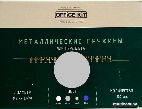 Металлическая пружина для переплета Office-Kit 9.5 мм OKPM38S (серебряный)