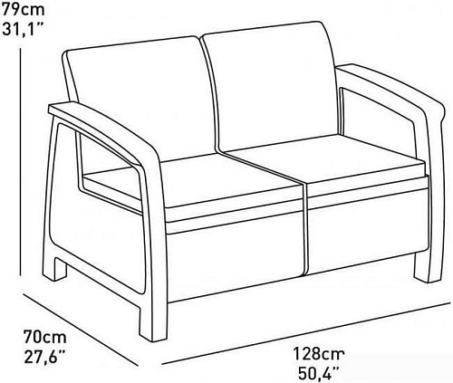 Набор садовой мебели Keter Corfu Set 223201 (коричневый)