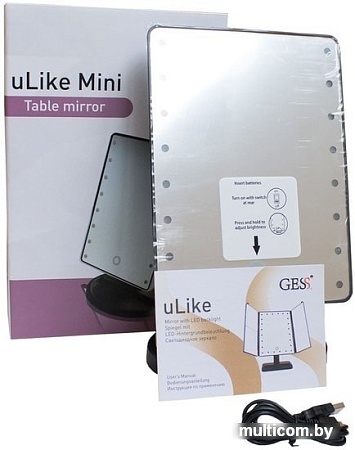 Косметическое зеркало Gess uLike Mini (черный)
