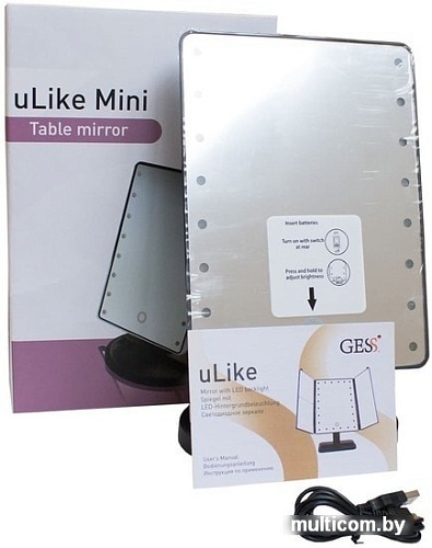 Косметическое зеркало Gess uLike Mini (черный)