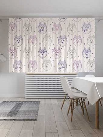 Комплект штор JoyArty Песики-стиляги 1.45x1.8 м pox_70142_145x180 (2 шт)