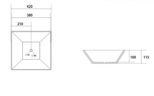 Умывальник Abber Rechteck AC2214 (белый)