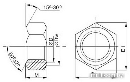 Гайка Монтаж М5 DIN934 BM001682 (200шт)
