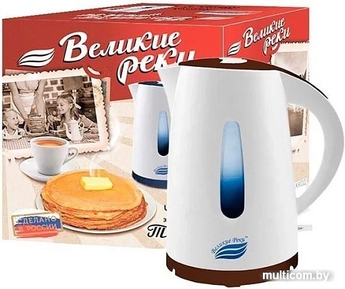 Электрочайник Великие Реки Томь-1 (белый/коричневый)