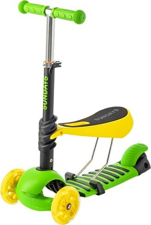 Самокат Sundays KB05 (зеленый/желтый)