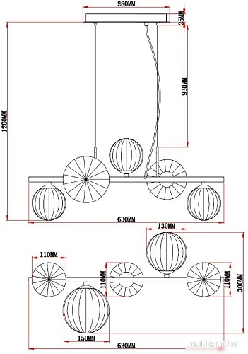 Подвесная люстра Moderli Molly V10802-5P